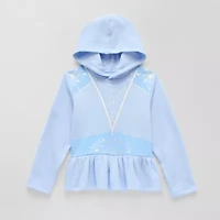 Disney Collection Little & Big Kid Girls Long Sleeve Elsa Fleece Hoodie