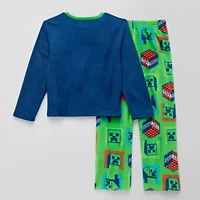 Fleece Big Kid Boys Minecraft Microfleece Crew Neck Long Sleeve 2-pc. Pajama Sets