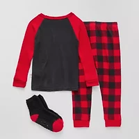 Sleep On It Gift Set Toddler Boys Crew Neck Long Sleeve 3-pc. Pajama Sets