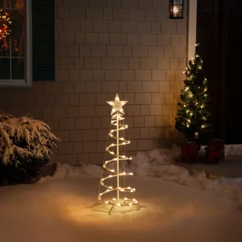 Northlight Clear Lighted Spiral Christmas Yard Art
