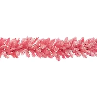 Northlight Flocked Pink With Clear Lights Pre-Lit Christmas Indoor Garland