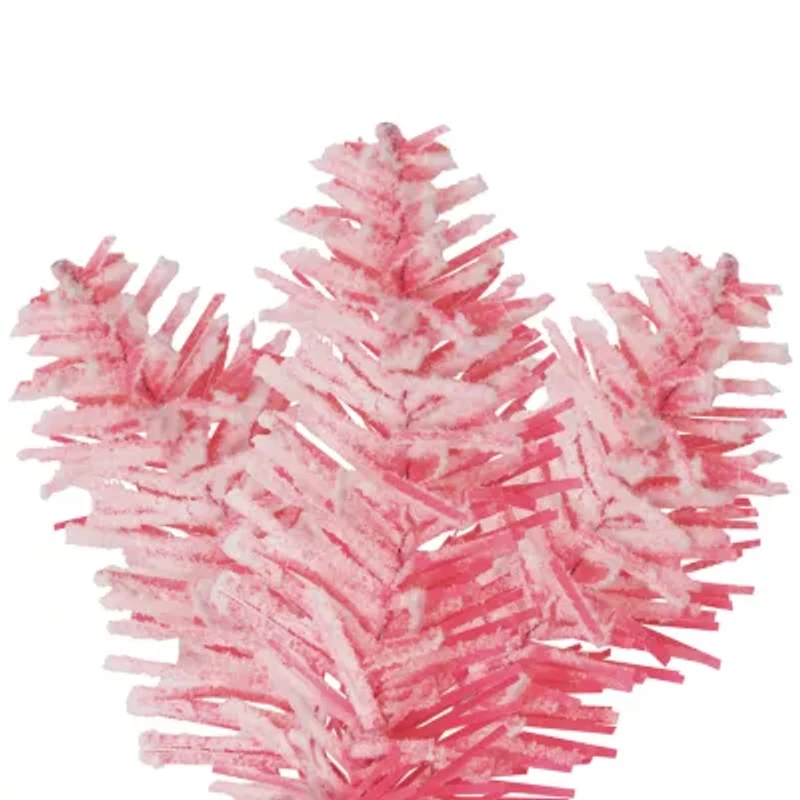 Northlight Flocked Pink With Clear Lights Pre-Lit Christmas Indoor Garland