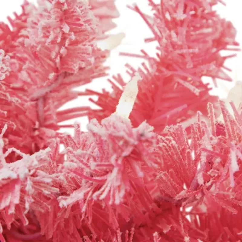 Northlight Flocked Pink With Clear Lights Pre-Lit Christmas Indoor Garland