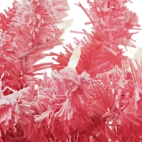 Northlight Flocked Pink With Clear Lights Pre-Lit Christmas Indoor Garland