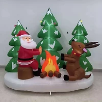 Northlight Santa And Reindeer Christmas Inflatable