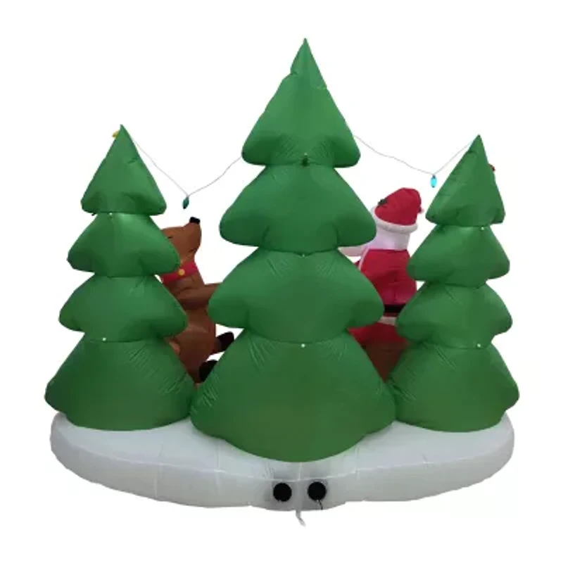 Northlight Santa And Reindeer Christmas Inflatable
