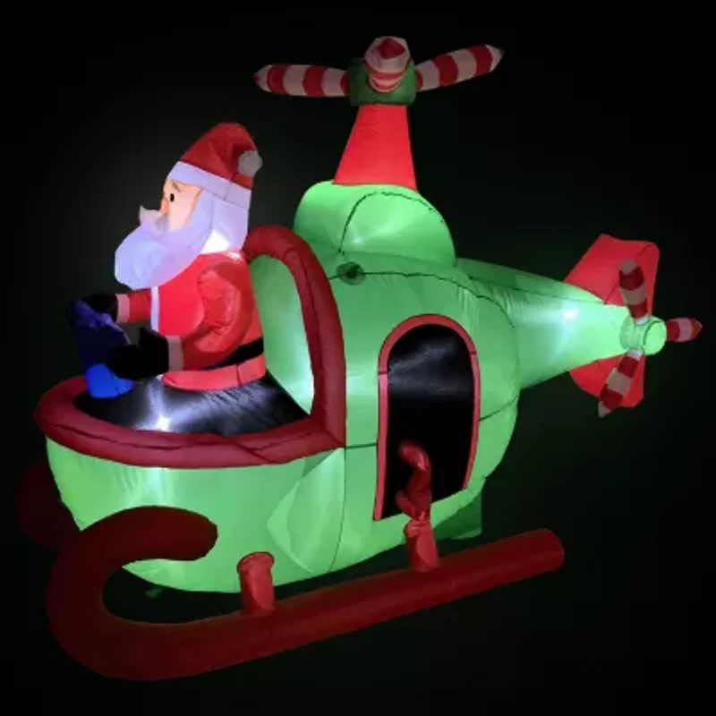 Northlight Santa With Helicopter Christmas Inflatable