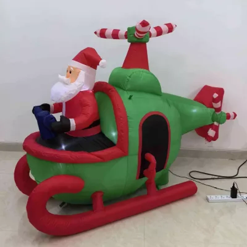 Northlight Santa With Helicopter Christmas Inflatable