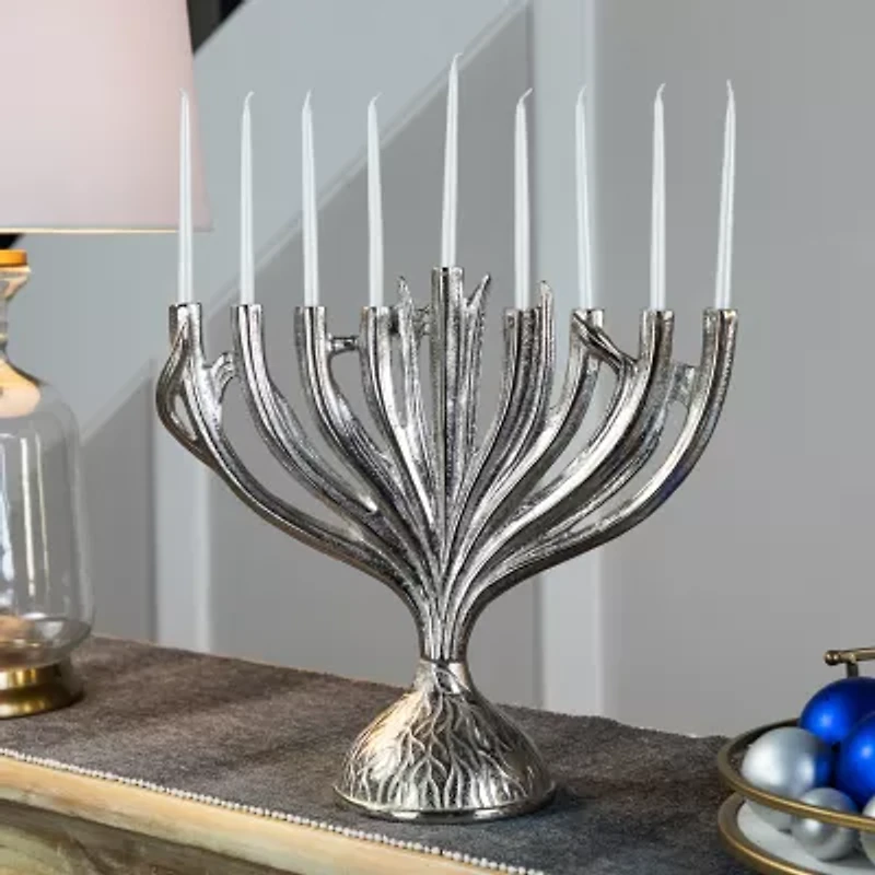 Northlight 15.5" Metal Menorah Candle Holder