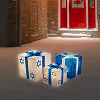 Northlight 12" Prelit Gift Box Hanukkah Yard Art
