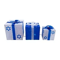 Northlight 12" Prelit Gift Box Hanukkah Yard Art