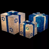 Northlight 12" Prelit Gift Box Hanukkah Yard Art