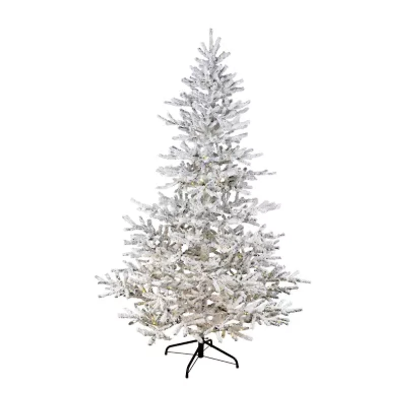 Northlight Led Flocked Garden 6 1/2 Foot Pre-Lit Christmas Tree