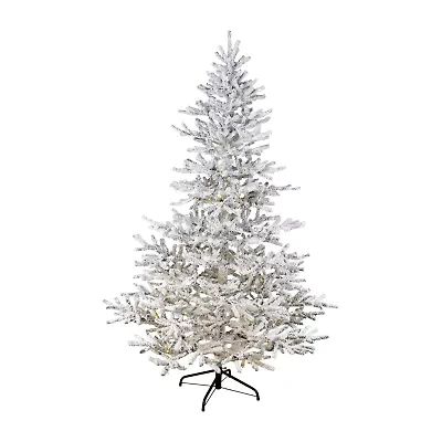Northlight Led Flocked Garden 6 1/2 Foot Pre-Lit Christmas Tree