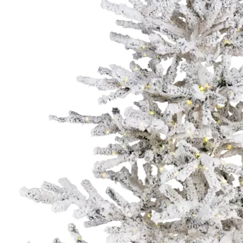 Northlight Led Flocked Garden 6 1/2 Foot Pre-Lit Christmas Tree