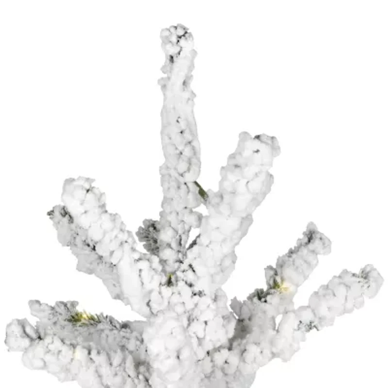 Northlight Led Flocked Garden 6 1/2 Foot Pre-Lit Christmas Tree