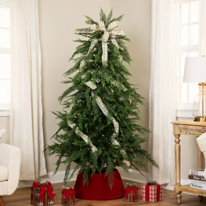 Northlight 7.5' Led Weeping Cedar 7 1/2 Foot Pre-Lit Cedar Christmas Tree
