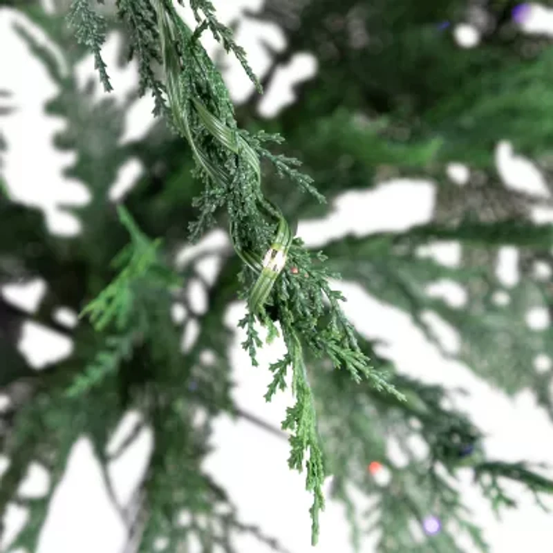 Northlight 7.5' Led Weeping Cedar 7 1/2 Foot Pre-Lit Cedar Christmas Tree