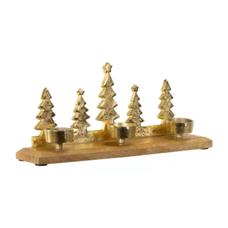Northlight 13" Gold Metal Tealight Candle Holder
