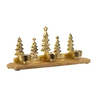 Northlight 13" Gold Metal Tealight Candle Holder