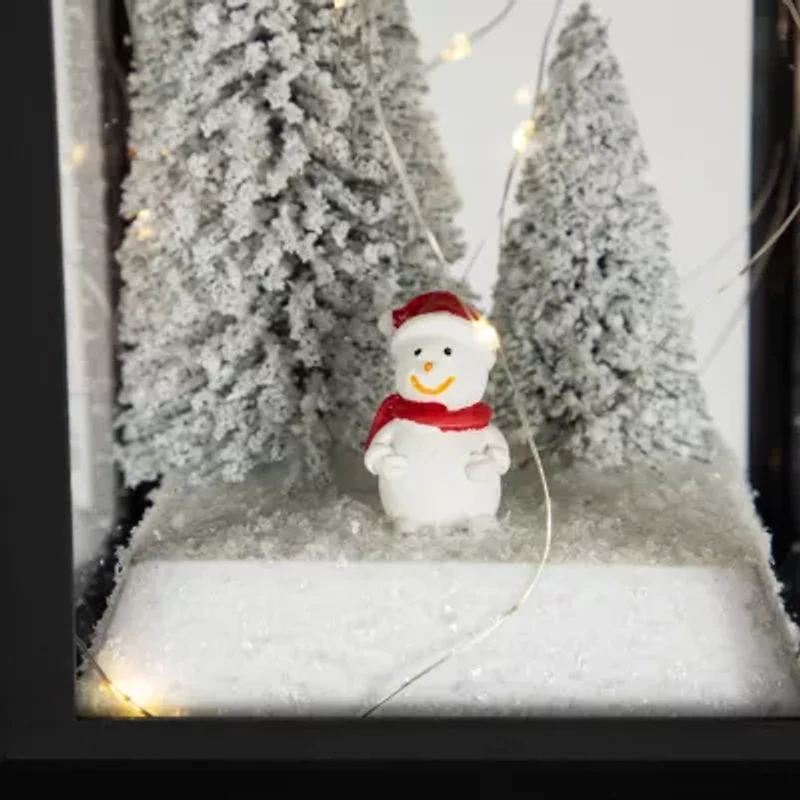 Northlight Led  Snowman Winter Scene Lantern Candle Holder