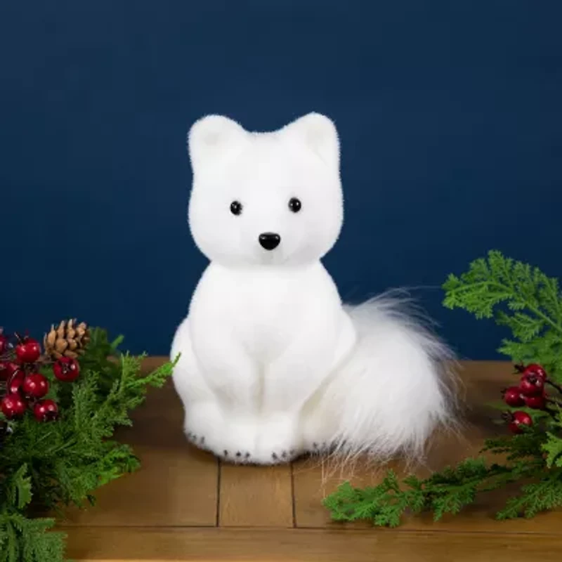 Northlight Sitting Artic Fox Pup Christmas Tabletop Decor