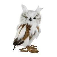 Northlight Standing Plush Winter Owl Christmas Tabletop Decor