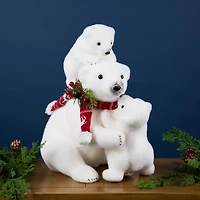 Northlight 13.5" Polar Bear And Cubs Christmas Tabletop Decor