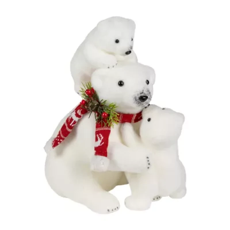 Northlight 13.5" Polar Bear And Cubs Christmas Tabletop Decor