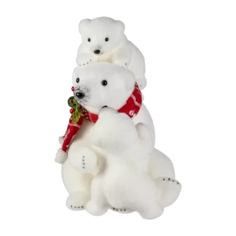 Northlight 13.5" Polar Bear And Cubs Christmas Tabletop Decor