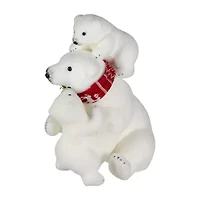 Northlight 13.5" Polar Bear And Cubs Christmas Tabletop Decor