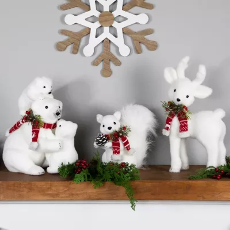 Northlight 13.5" Polar Bear And Cubs Christmas Tabletop Decor