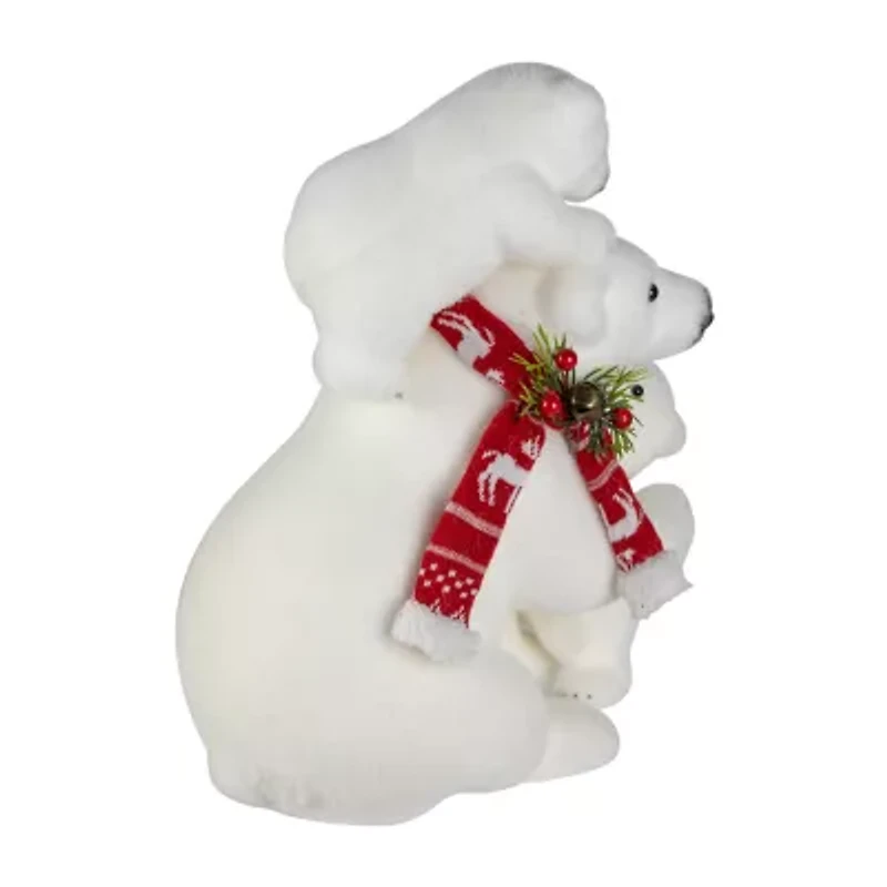 Northlight 13.5" Polar Bear And Cubs Christmas Tabletop Decor