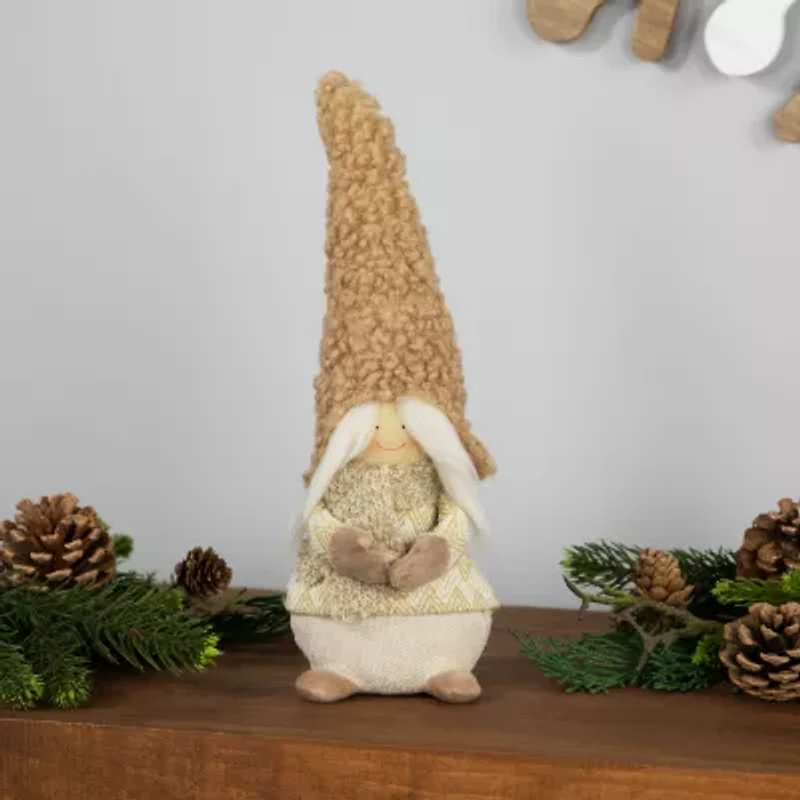 Northlight 11.5" Girl With Hat Christmas Gnome