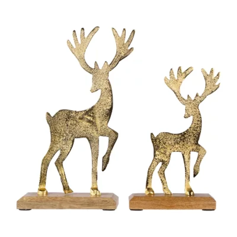 Northlight 10.5" Textured Metal 2-pc. Christmas Tabletop Decor