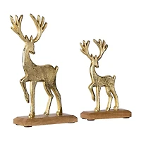 Northlight 10.5" Textured Metal 2-pc. Christmas Tabletop Decor