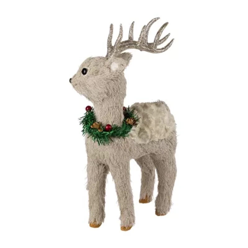 Northlight 13.75" Reindeer With Wreath Christmas Tabletop Decor