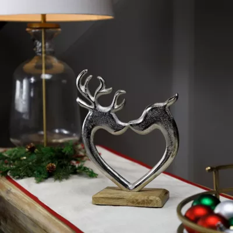 Northlight 10" Kissing Reindeer Metal Christmas Tabletop Decor