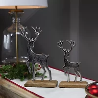 Northlight 10.5" Reindeer Metal 2-pc. Christmas Figurine