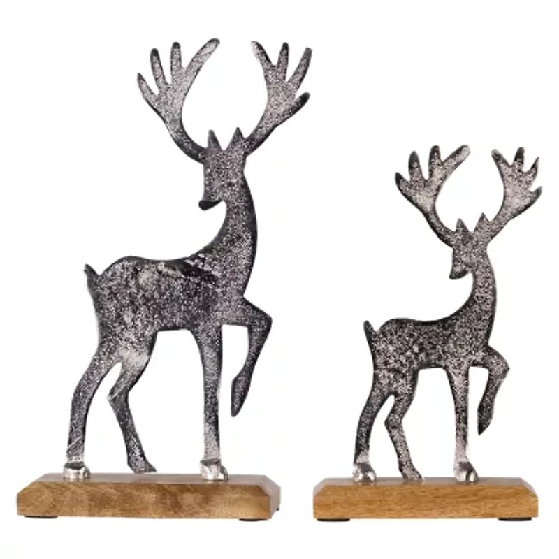 Northlight 10.5" Reindeer Metal 2-pc. Christmas Figurine