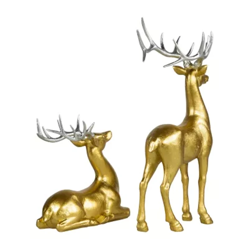 Northlight Gold Reindeer 2-pc. Christmas Figurine