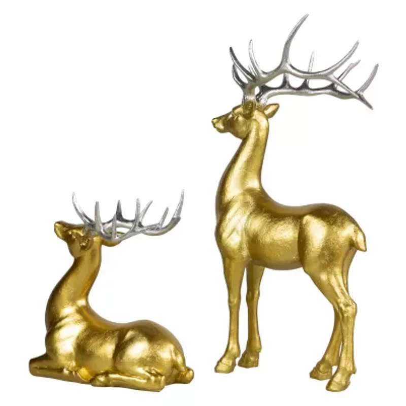 Northlight Gold Reindeer 2-pc. Christmas Figurine