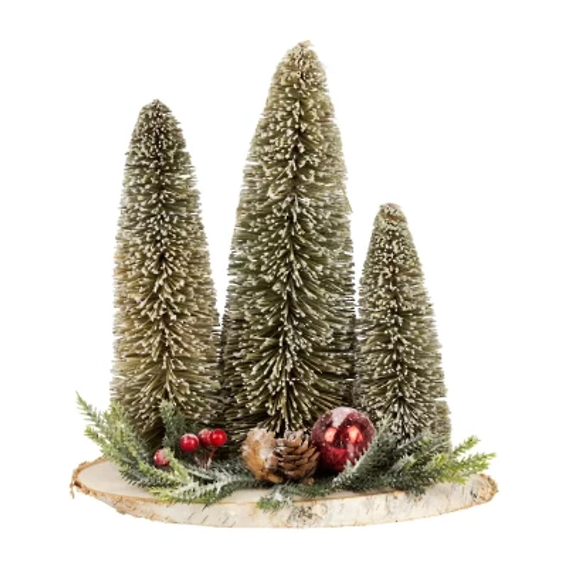 Northlight 10.25" Frosted Trio Christmas Tabletop Tree