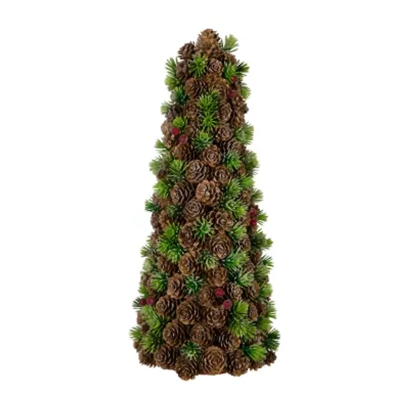Northlight 15" Mini Wild Berries Cone Christmas Tabletop Tree