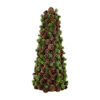 Northlight 15" Mini Wild Berries Cone Christmas Tabletop Tree
