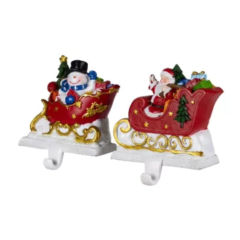 Northlight 4.25" Sleigh 2-pc. Christmas Stocking Holder
