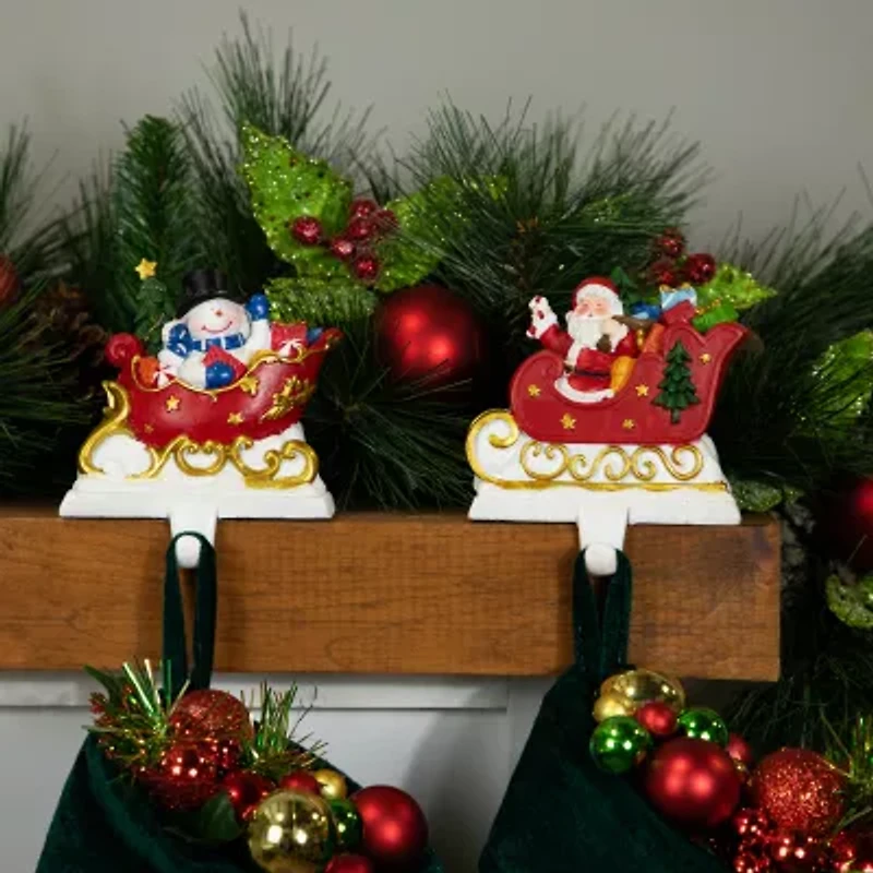 Northlight 4.25" Sleigh 2-pc. Christmas Stocking Holder