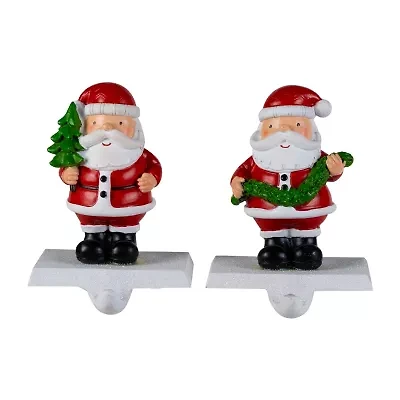 Northlight 4.75" Santa Stocking Holders 2-pc. Christmas Stocking Holder