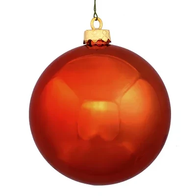 Shiny Burnt Orange Shatterproof Christmas Ball Ornament 8'' (200mm)