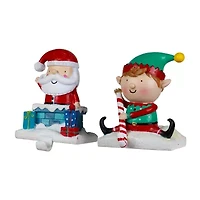 Northlight 5" Santa And Elf Christmas Stocking Holder